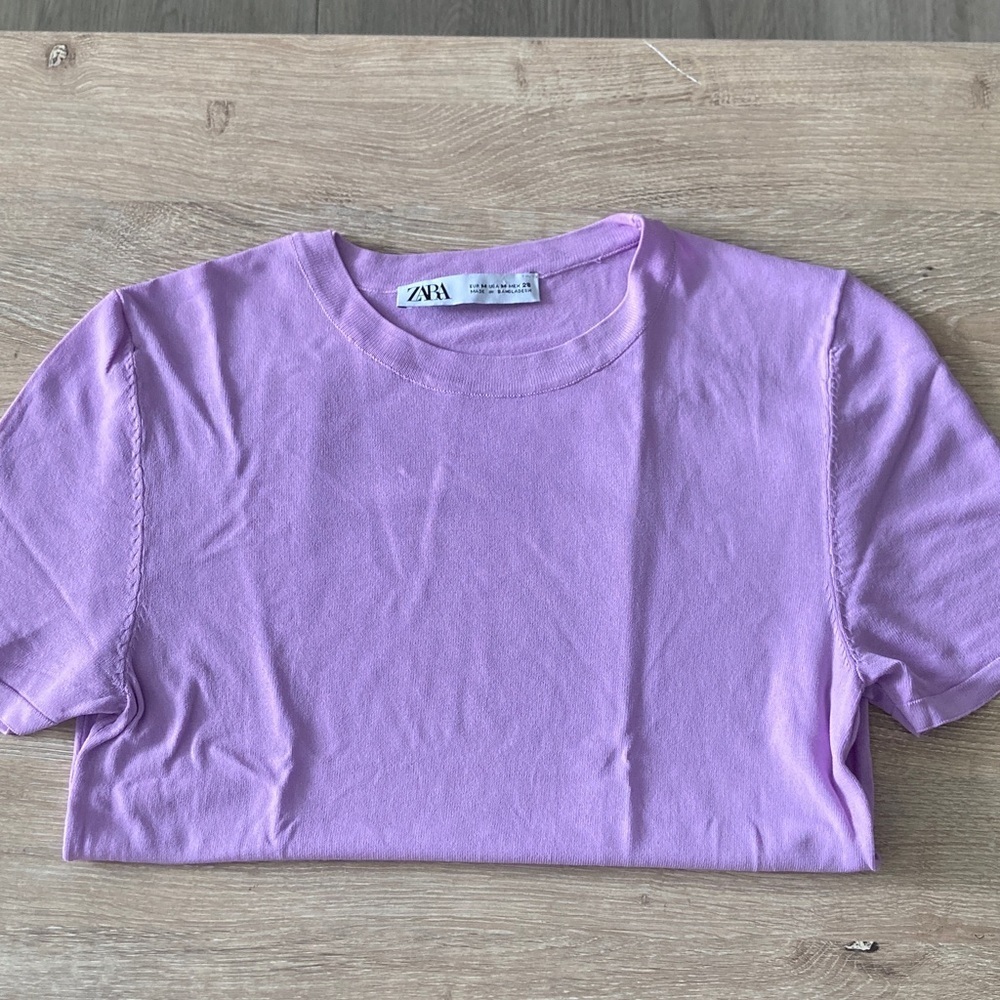 Zara Lilac Short Sleeve Top - Picture 4 of 6